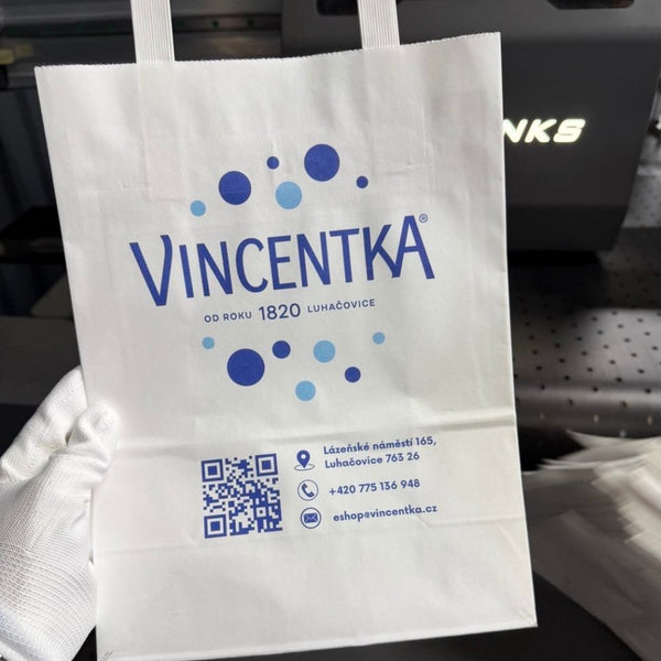 Papírová taška s potiskem – ukázka práce Clomi