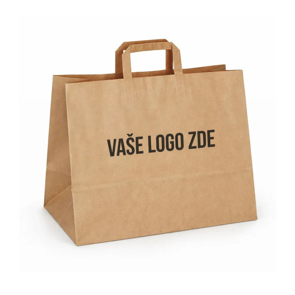 Papírová taška hnědá na menubox (ploché), 320 × 220 × 240