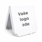 Pizza krabice bílá 400 × 400 × 30 mm – pohled ze strany