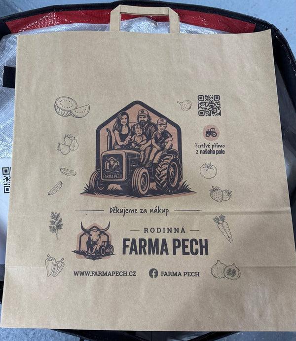Papírová taška s potiskem pro restauraci