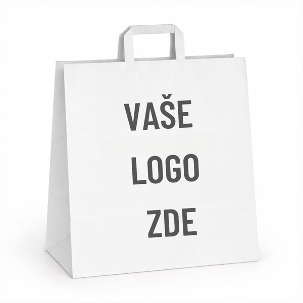 Papírová taška bílá, ploché ucho, 450 × 170 × 485