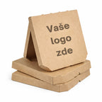 Pizza krabice hnědá 320 × 320 × 30 mm – pohled zepředu