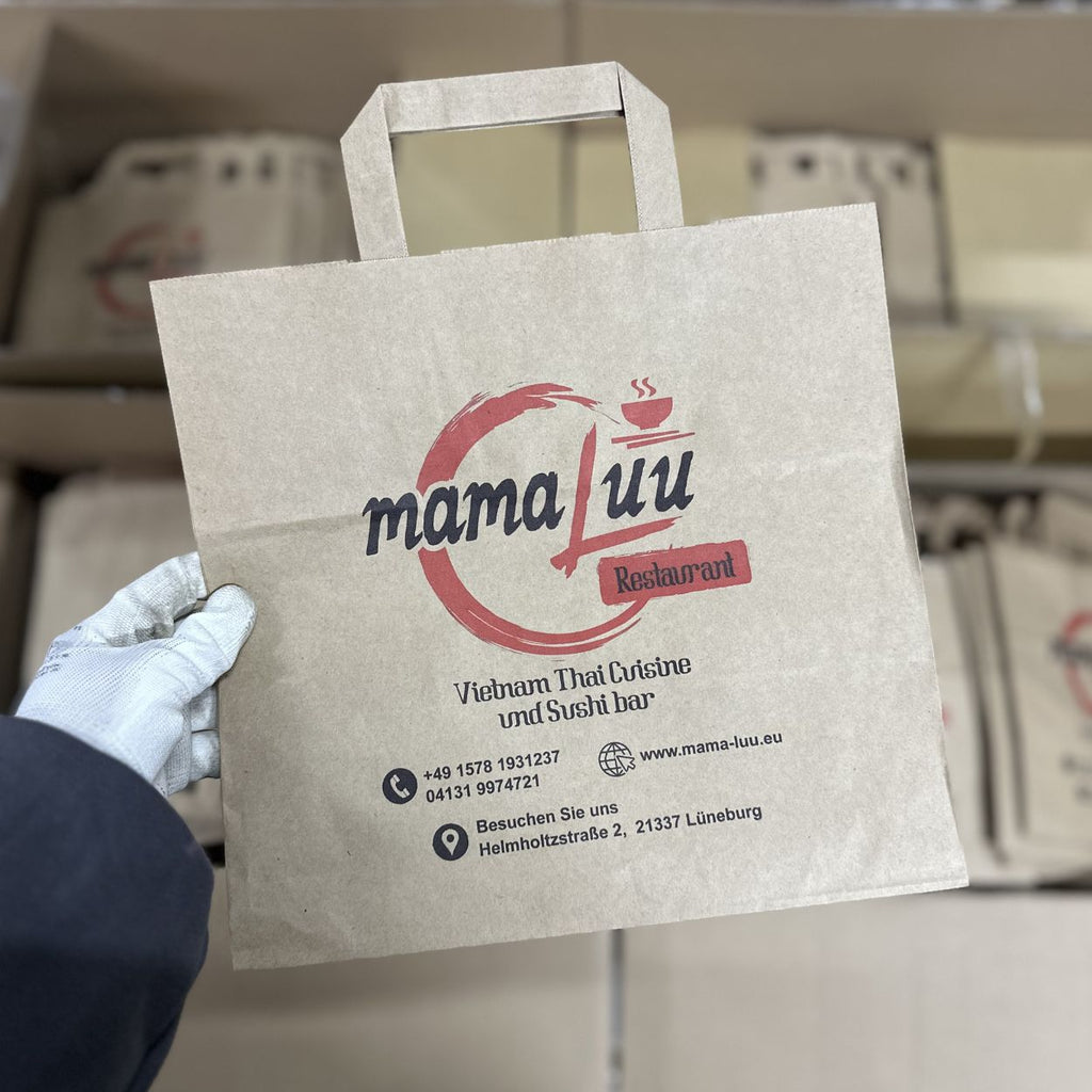 Papírová taška hnědá přírodní, ploché, 320 × 160 × 430 – balení