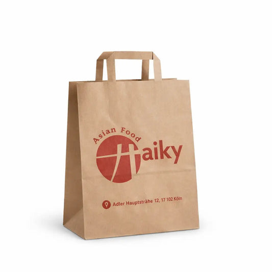 Papírová taška hnědá, ploché ucho