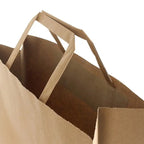 Papírová taška hnědá přírodní, ploché, 320 × 160 × 430 – pohled ze strany