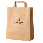 Papírová taška hnědá přírodní, ploché, 320 × 160 × 430 – detail potisku CMYK