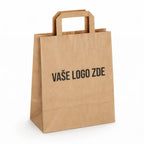 Papírová taška hnědá, ploché ucho, 260 × 140 × 290 – pohled zepředu