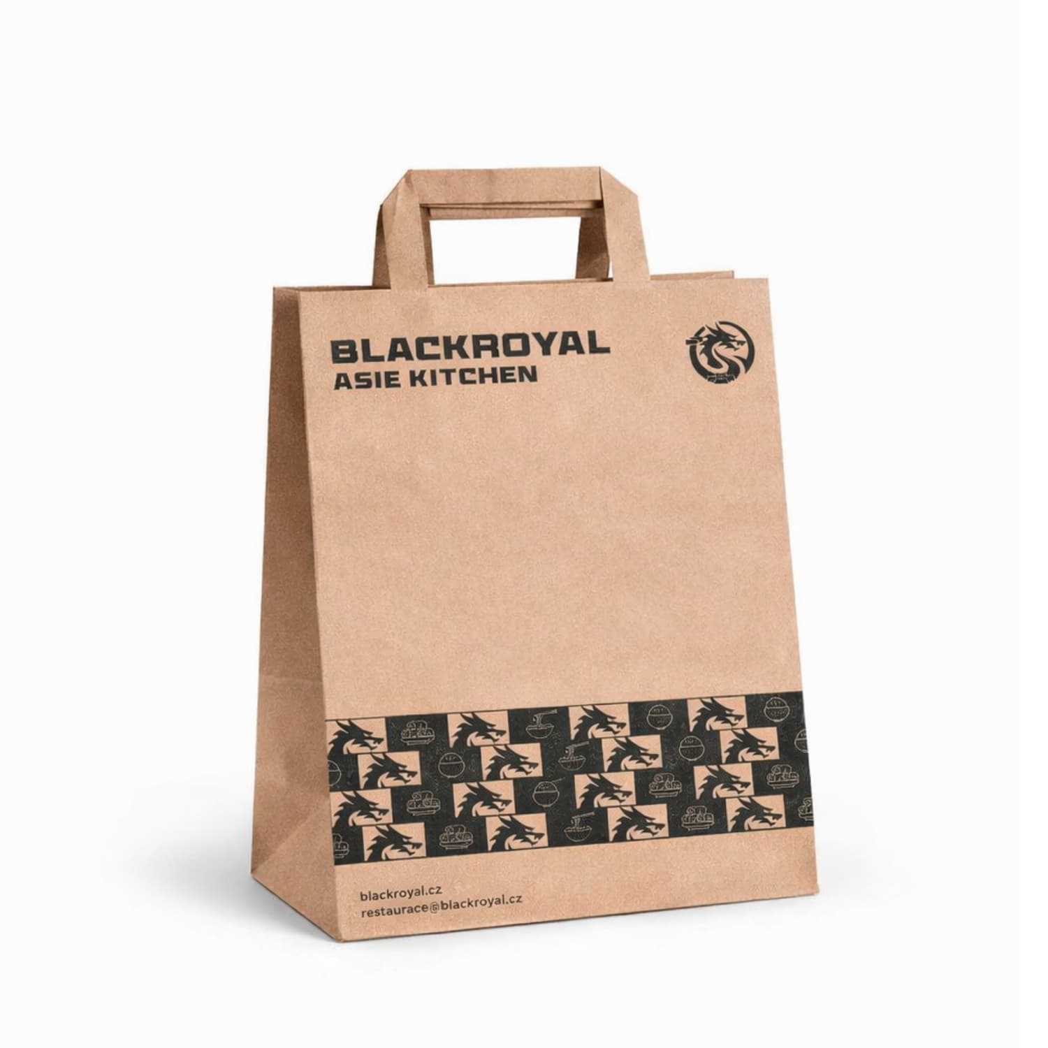 Papírová taška hnědá, ploché ucho